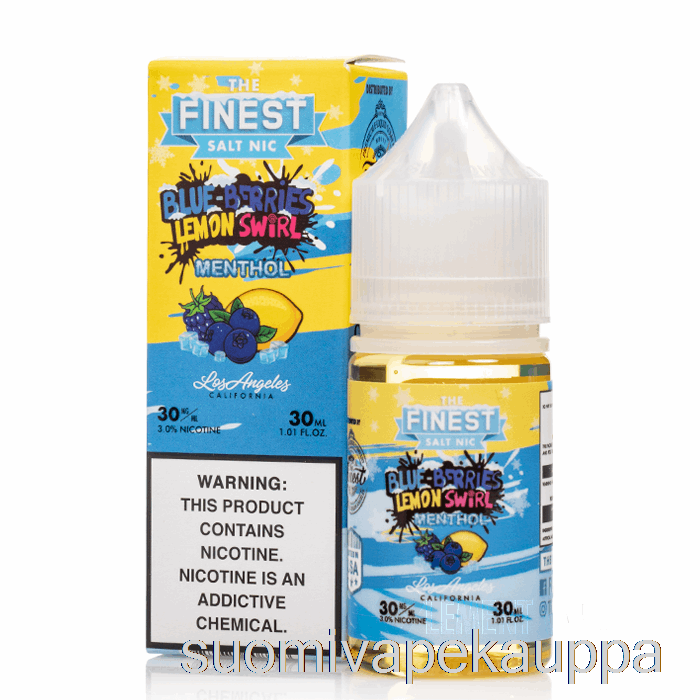 Vape Suomi Mustikat Sitruuna Pyörre Mentoli - Hienoin Karkkipainos Suola Nic - 30ml 30mg